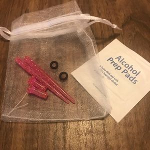 $3 bundled - 6g Acrylic Tapers Plugs, pink glitter